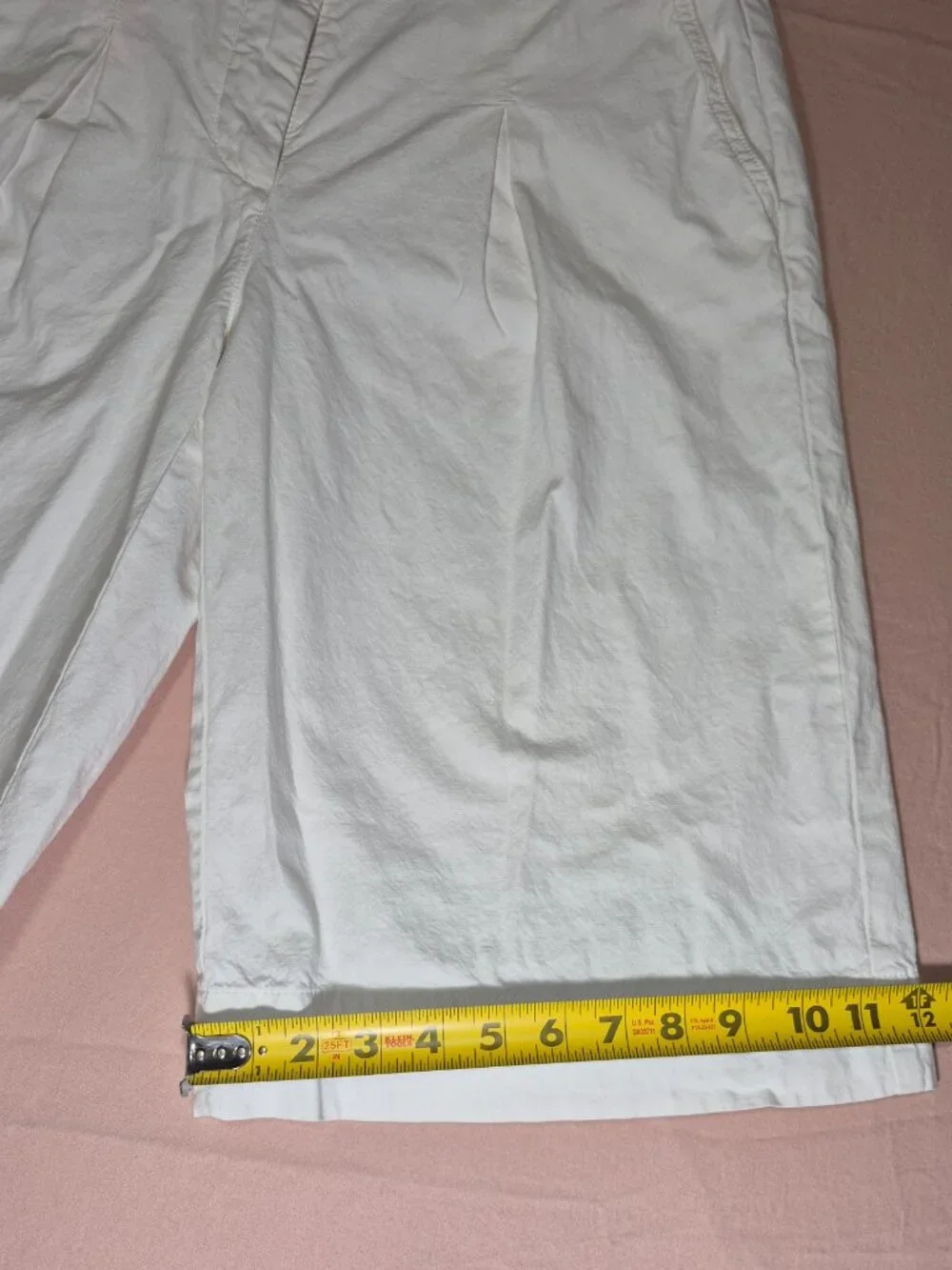 J Crew Cotton-Linen Womens Pleated Culotte Shorts White Style CI433 Size 0